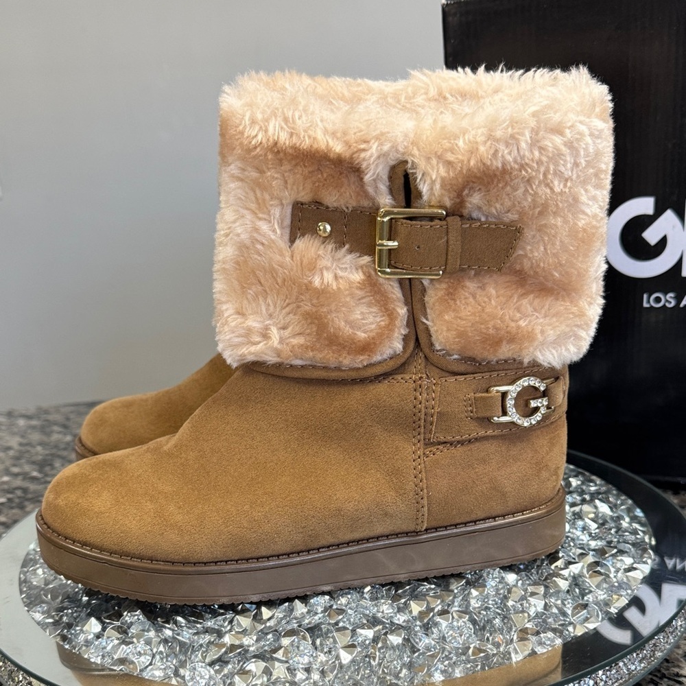GBG Los Angeles Aleya Fur ankle Boots NEW 5.5 - Picture 7 of 13
